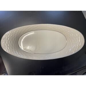 Vintage Lenox USA Basket Pattern Oval Serving Dish
